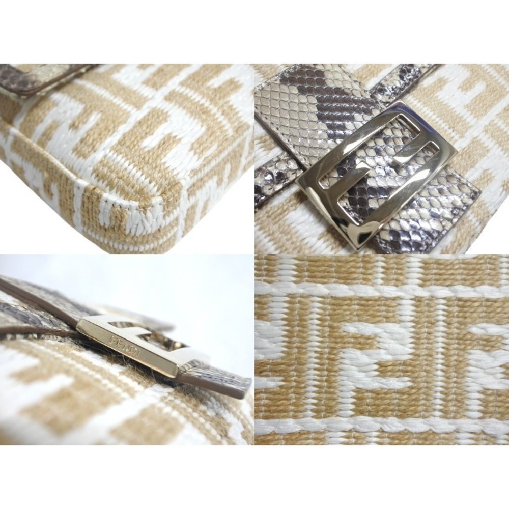 Fendi Baguette Python Raffia Zucca Pattern Should… - image 7